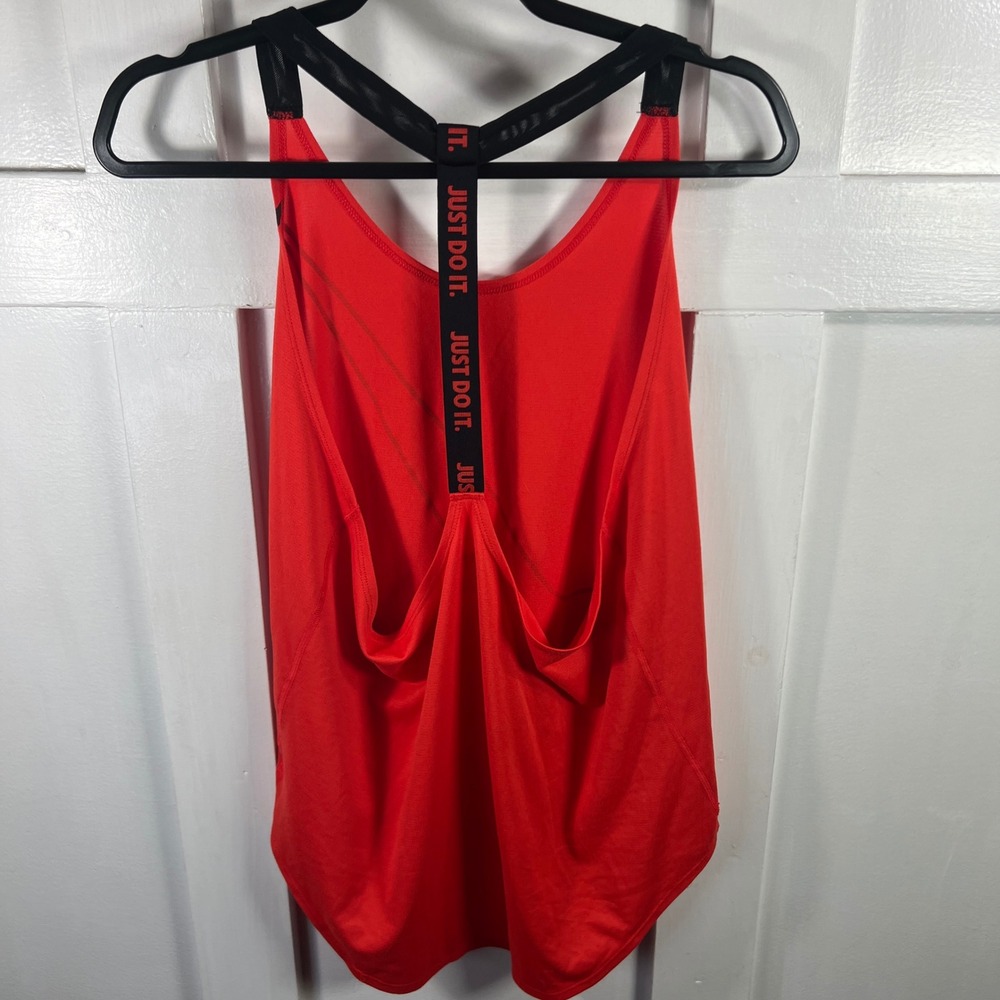 Nike Dri-FIT Womens Loose Fit Tank Top Red Just Do It Racerback 694367-696 L - Picture 2 of 6